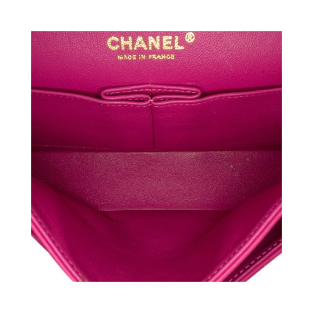 Pre Loved Chanel Chevron Quilted Classic Flap Bag Women Pink Shoulder Bags - Picture 4 of 8